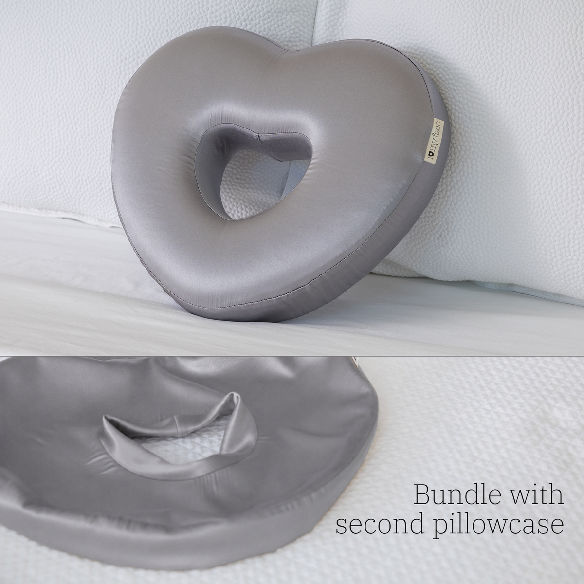 Longevity Pillow™ with Steel Grey Pillowcase + 2nd Steel Grey Pillowcase Bundle