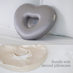 Longevity Pillow™ with Steel Grey Pillowcase + Champagne Pillowcase Bundle